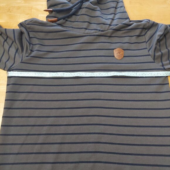 Men's BELOWZERO Switzerland Hooded Striped Sweatshirt Leather Accents Size XL - Picture 12 of 13